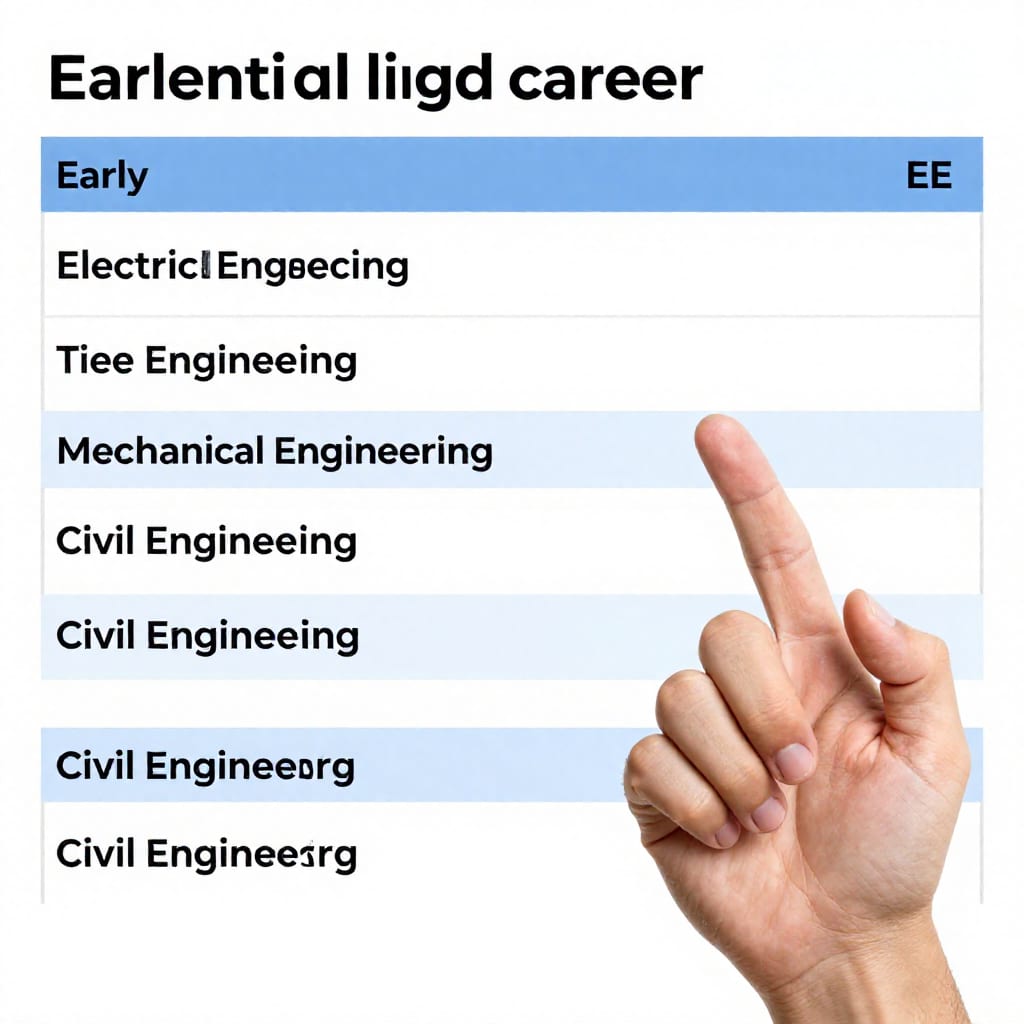 Table comparing engineering salaries by discipline